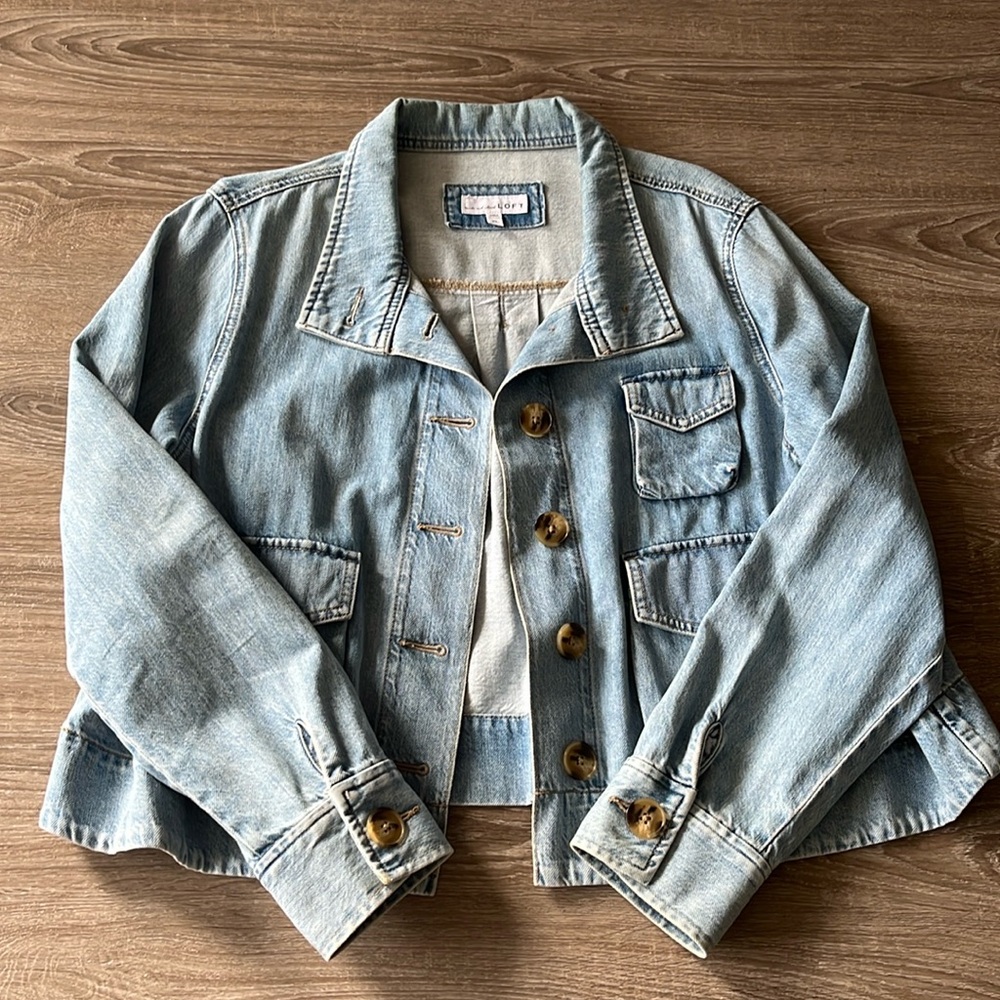 Loft Denim Utility Jacket, Sz XL